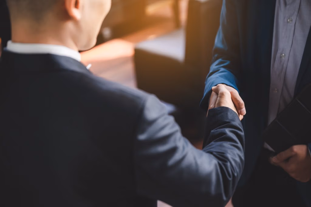 business people hands shake for business partnership success shake hand concept